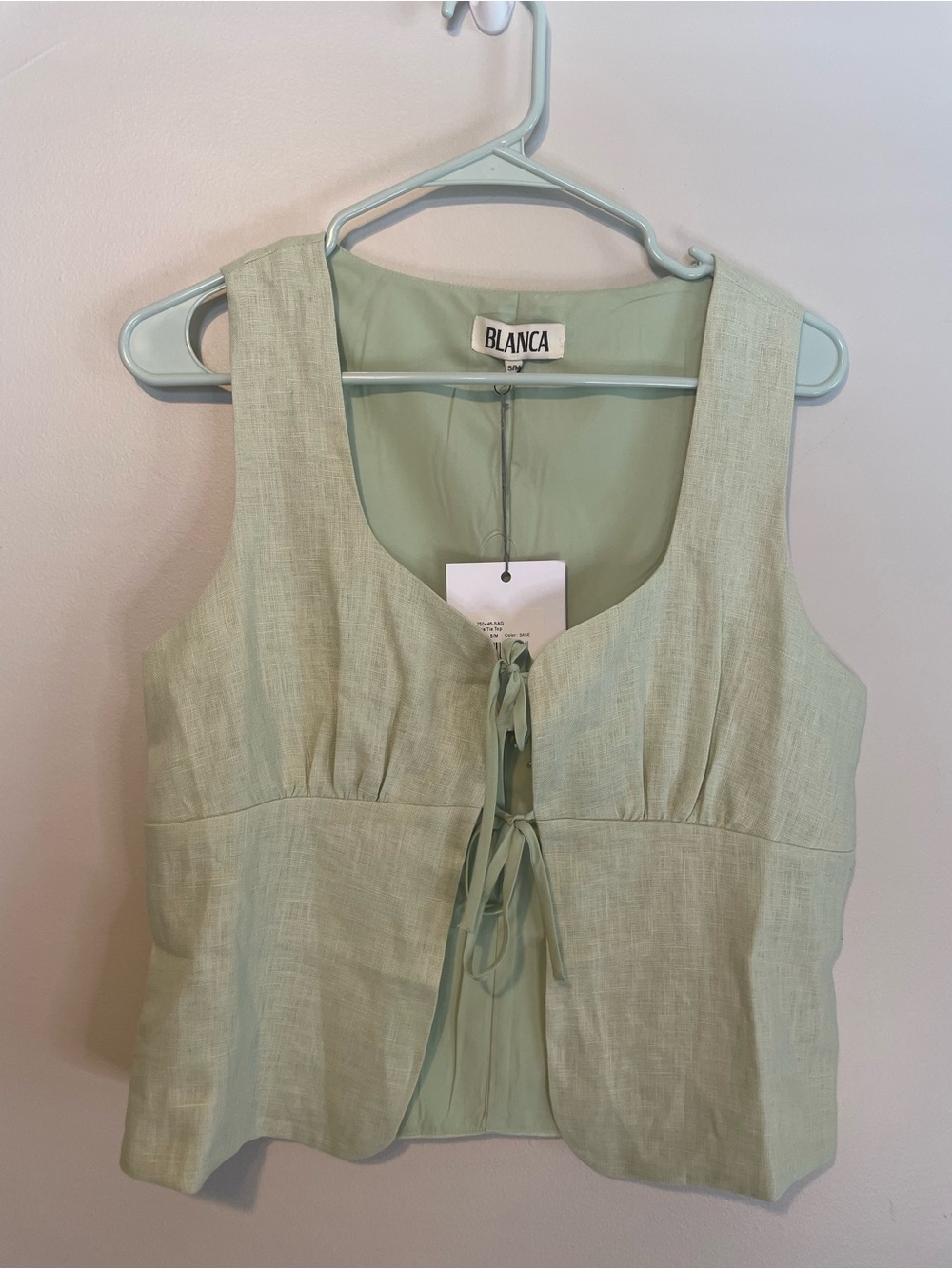 Blanca Studio Bria Tie Top Linen Sage